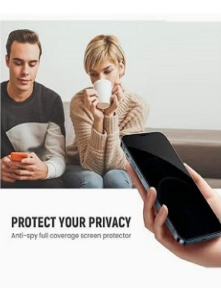 لاصقة حماية للشاشة من الزجاج المقوى ضد التجسس للحفاظ على الخصوصية لهاتف آيفون 13/13 برو أسود - Image 4